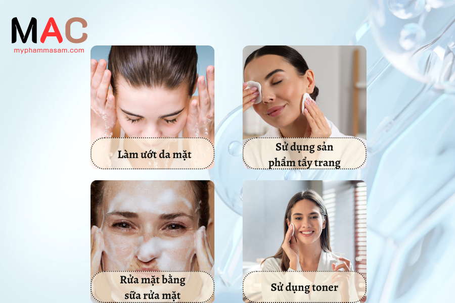 Các bước làm sạch da mặt cơ bản
